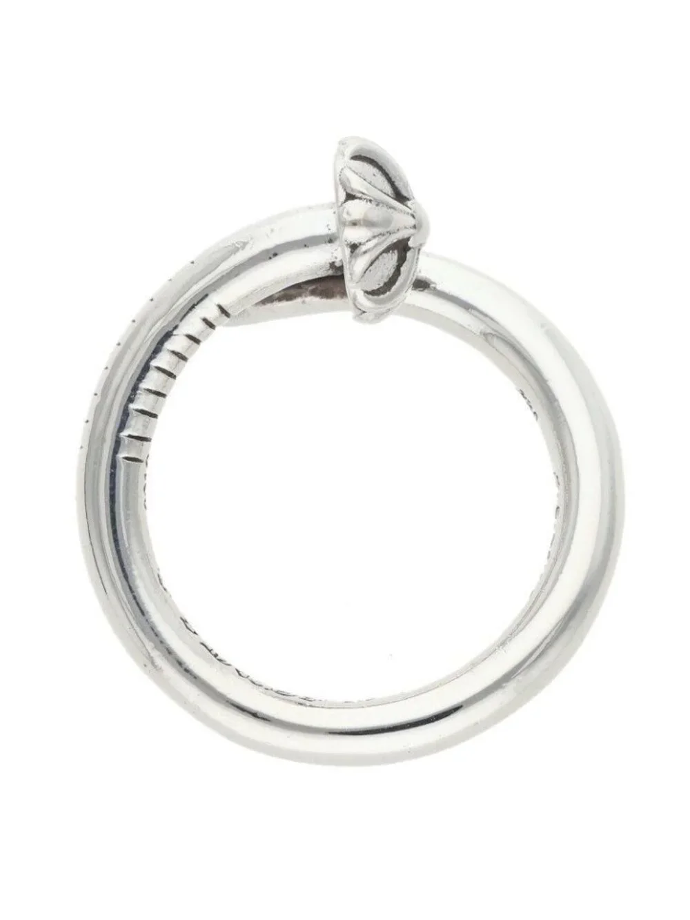 Chrome Hearts Nail Crsball Cross Ball Silver Ring